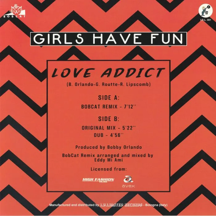 Обратная сторона обложки — GIRLS HAVE FUN — Love Addict (reissue)