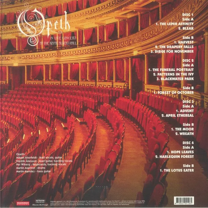 Обратная сторона обложки — OPETH — In Live Concert At The Royal Albert Hall