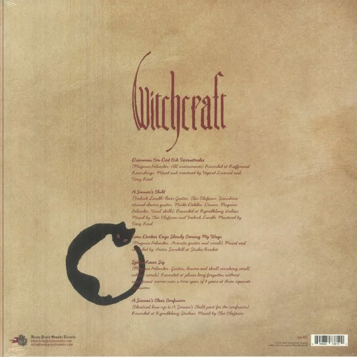 Back cover — WITCHCRAFT — A Sinner's Child