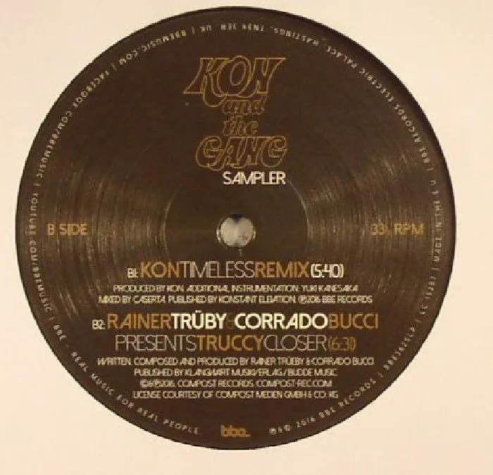 Back cover — KON / RAINER TRUBY / CORRADO BUCCI presents TRUCCY — Timeless