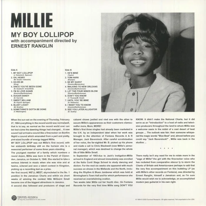 Back cover — MILLIE — My Boy Lollipop (reissue)