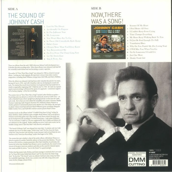 Back cover — Johnny CASH — Sound Of Johnny Cash / Now There Was A Song (remastered)