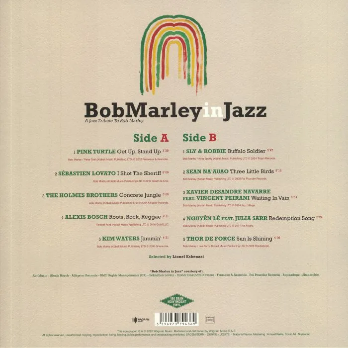Back cover — Lionel ESKENAZI / BOB MARLEY / VARIOUS — Bob Marley In Jazz: A Jazz Tribute To Bob Marley