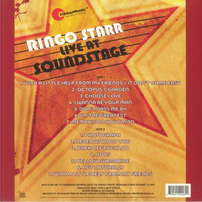 Back cover — Ringo STARR — Live At Soundstage