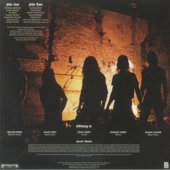 Back cover — OBITUARY — Slowly We Rot (remastered)