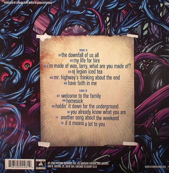 Обратная сторона обложки — A DAY TO REMEMBER — Homesick