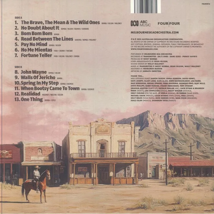 Back cover — MELBOURNE SKA ORCHESTRA — The Ballad Of Monte Loco