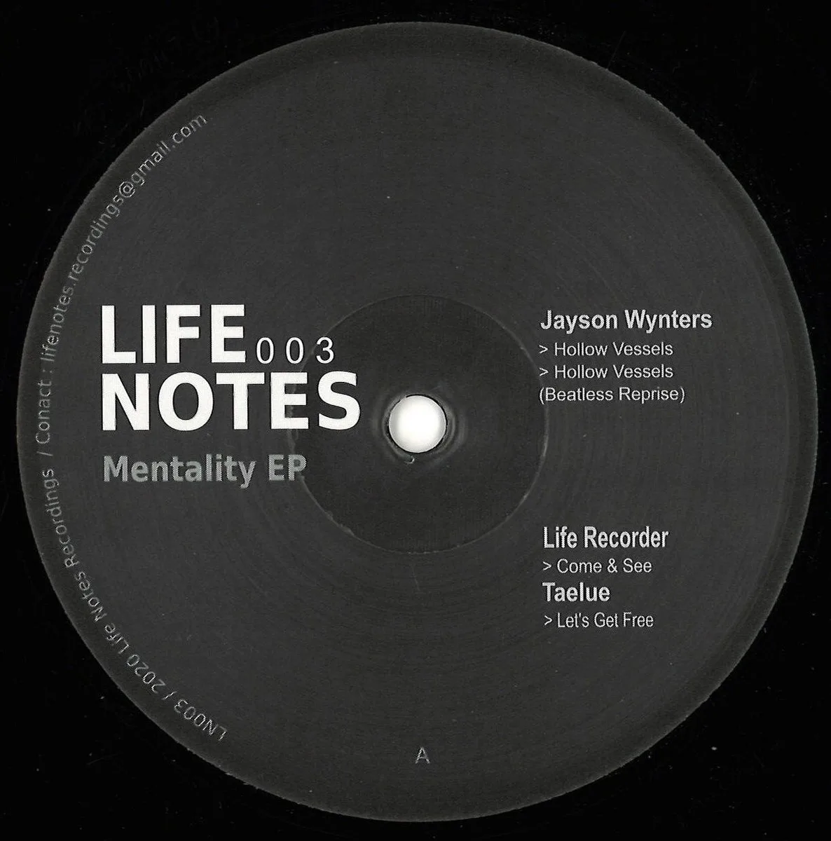 Лицевая сторона обложки — V. A. (Jayson Wynters/Life Recorder/Taelue) — Mentality EP