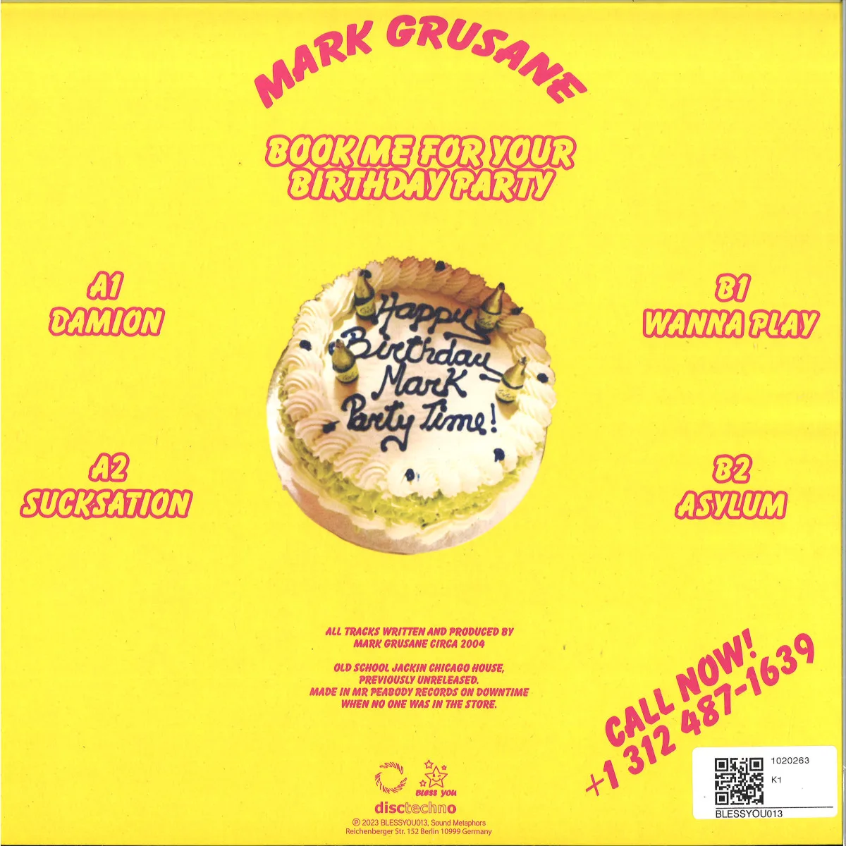 Обратная сторона обложки — Mark Grusane — Book Me For Your Birthday Party