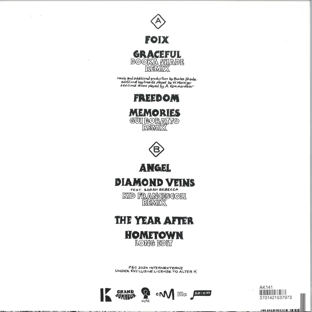 Back cover — French 79 — Memories & Tape LP