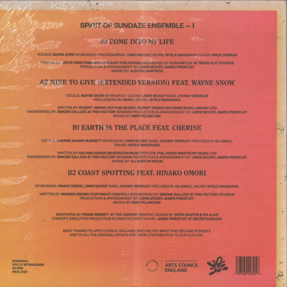 Back cover — Spirit Of Sundaze Ensemble — I