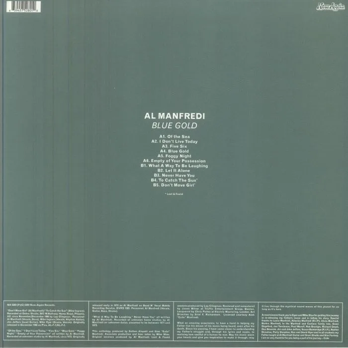 Back cover — Al MANFREDI — Blue Gold (reissue)