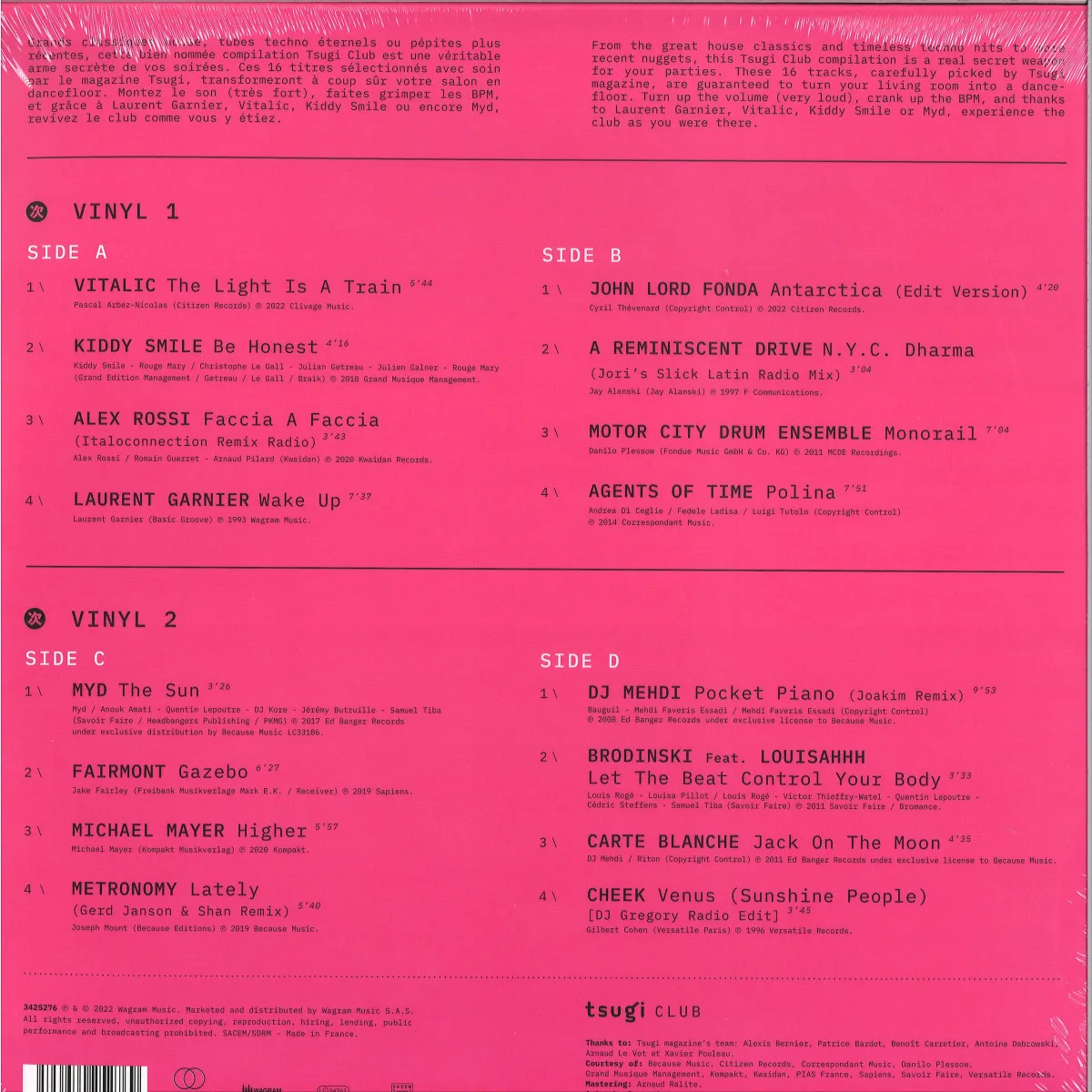 Обратная сторона обложки — Various — CLUB (COLLECTION TSUGI) LP (2x12")