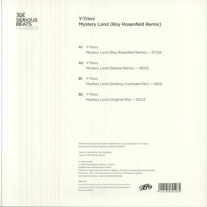 Back cover — Y TRAXX — Mystery Land (original & remixes)
