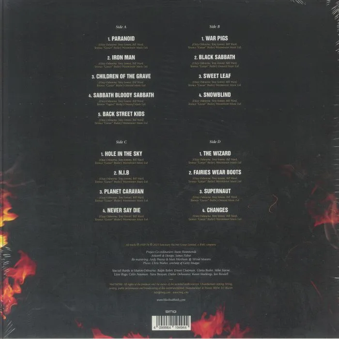 Back cover — BLACK SABBATH — The Ultimate Collection