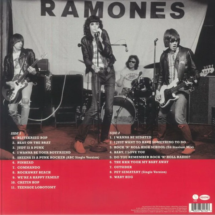 Обратная сторона обложки — RAMONES — Greatest Hits (reissue)