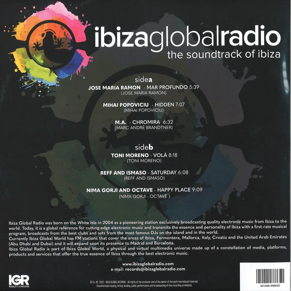 Обратная сторона обложки — Ibiza Global Radio — The soundtrack of Ibiza LP