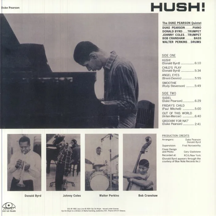 Обратная сторона обложки — DUKE PEARSON QUINTET — Hush! (reissue)