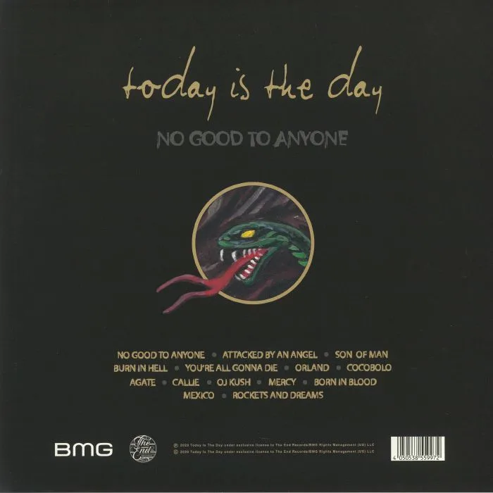 Обратная сторона обложки — TODAY IS THE DAY — No Good To Anyone