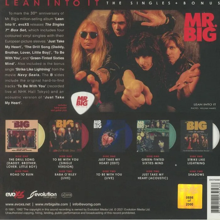 Обратная сторона обложки — MR BIG — Lean Into It: The Singles