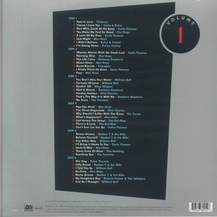 Back cover — VARIOUS — The Complete Stax / Volt Singles: 1959-1968 Volume 1