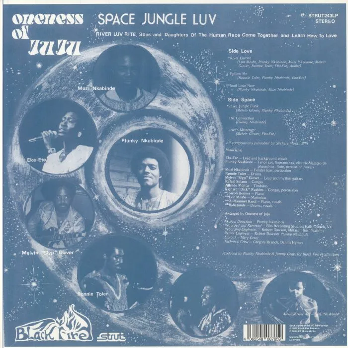 Back cover — ONENESS OF JUJU — Space Jungle Luv (reissue)