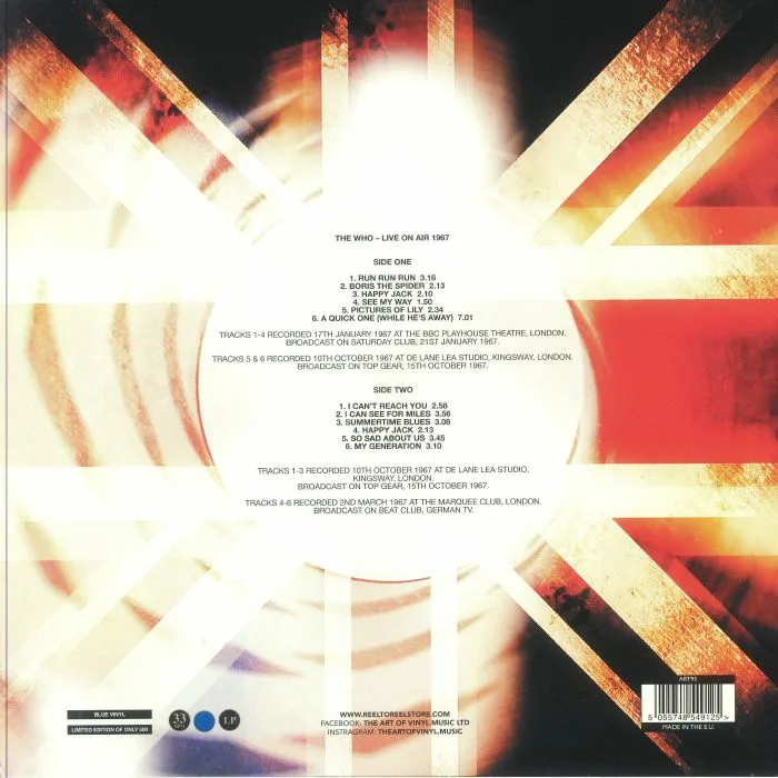 Back cover — The WHO — Live On Air 1967