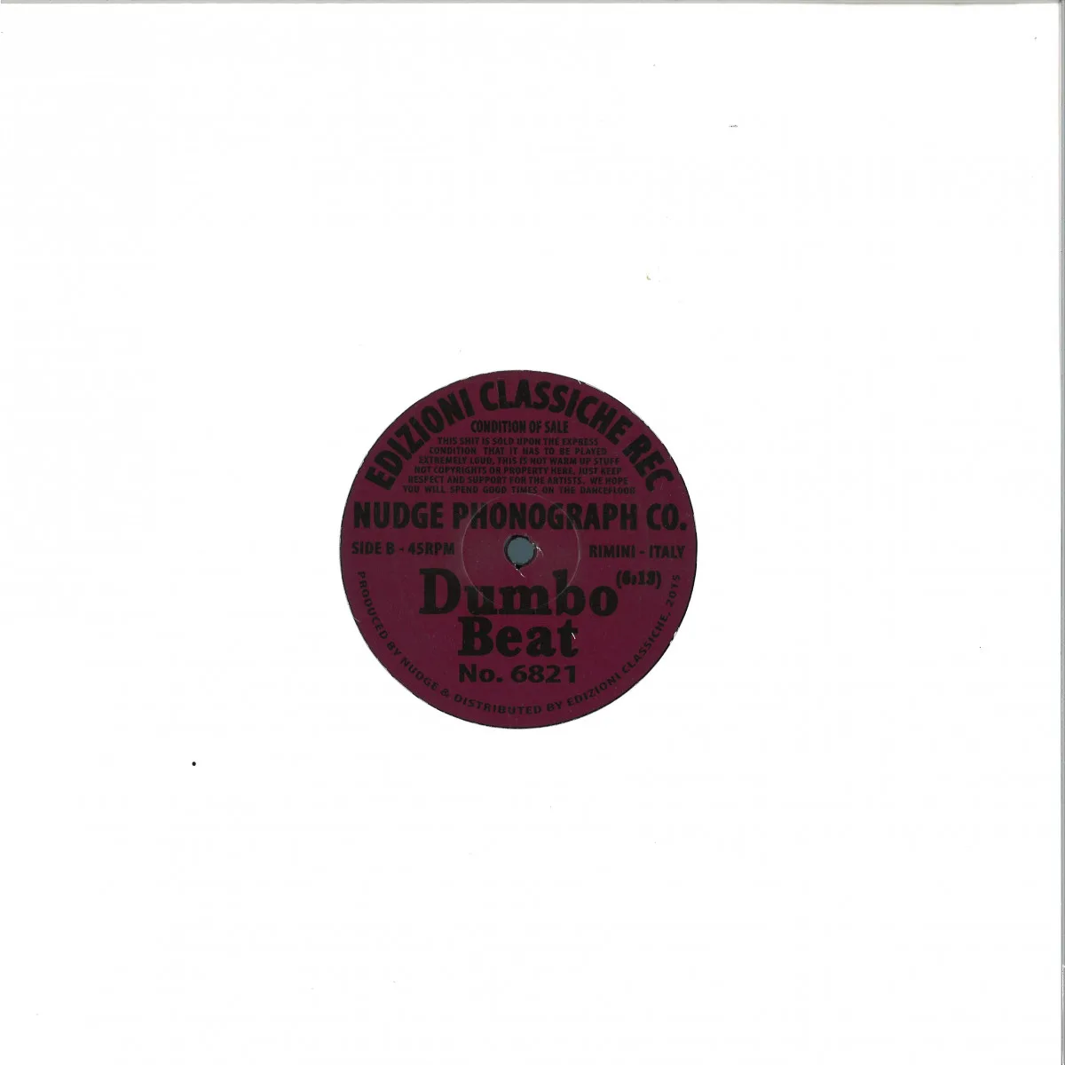 Back cover — Nudge Phonograph Co. — Dj P!sta & Dumbo Beat EP