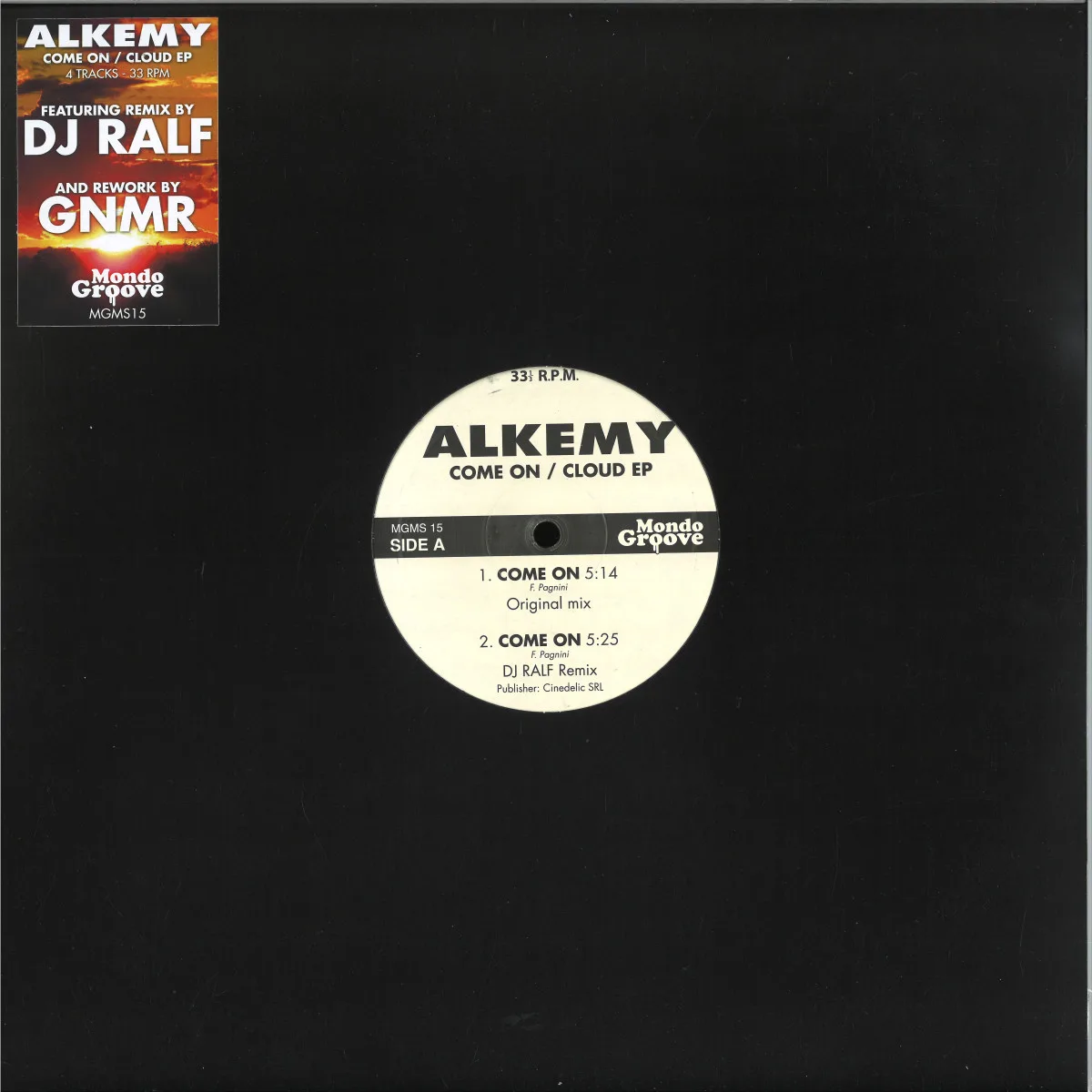 Лицевая сторона обложки — Alkemyfeat.Dj Ralf&Gnmr — COME ON / CLOUD EP