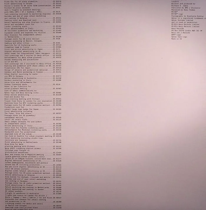 Back cover — APHEX TWIN — Syro