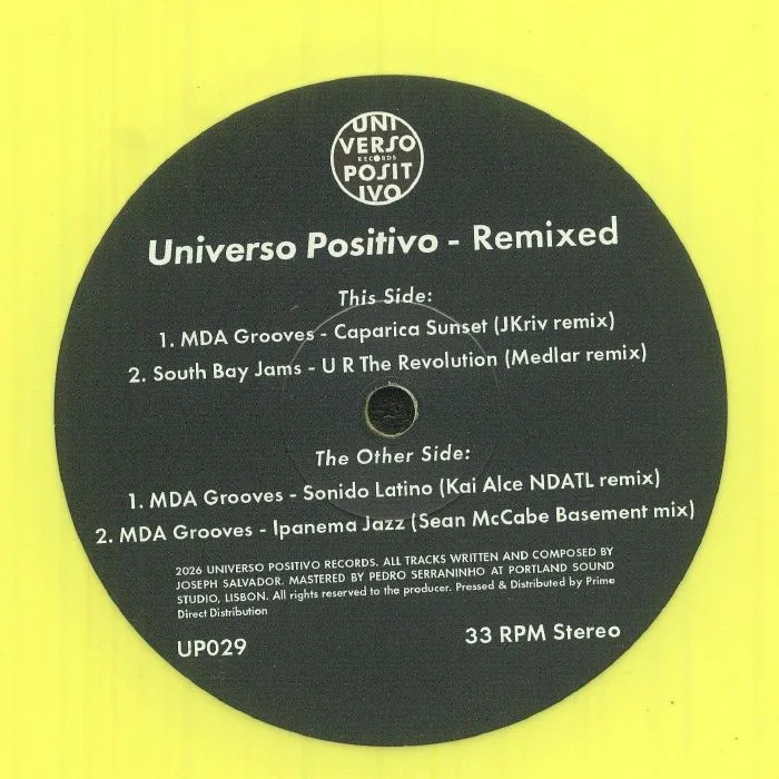 Обратная сторона обложки — MDA GROOVES / SOUTH BAY JAMS — Universo Positivo: Remixed