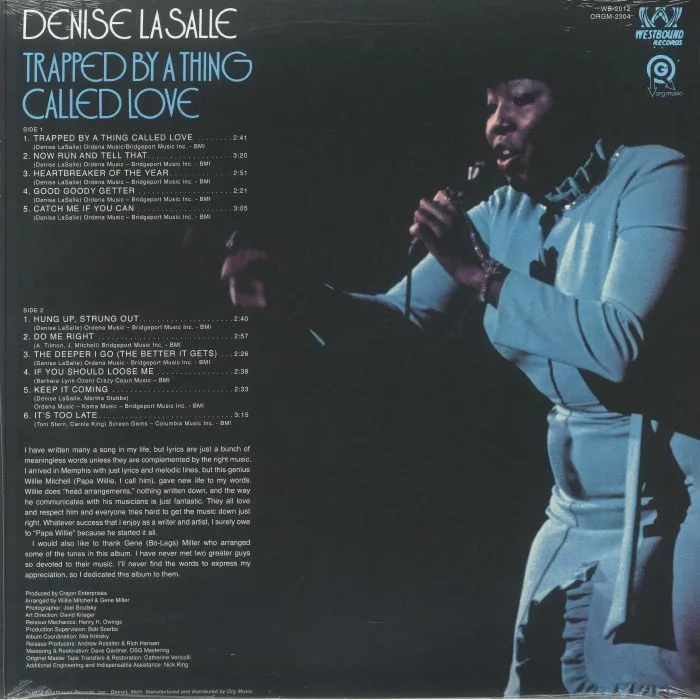 Back cover — Denise LASALLE — Trapped By A Thing Called Love (reissue)
