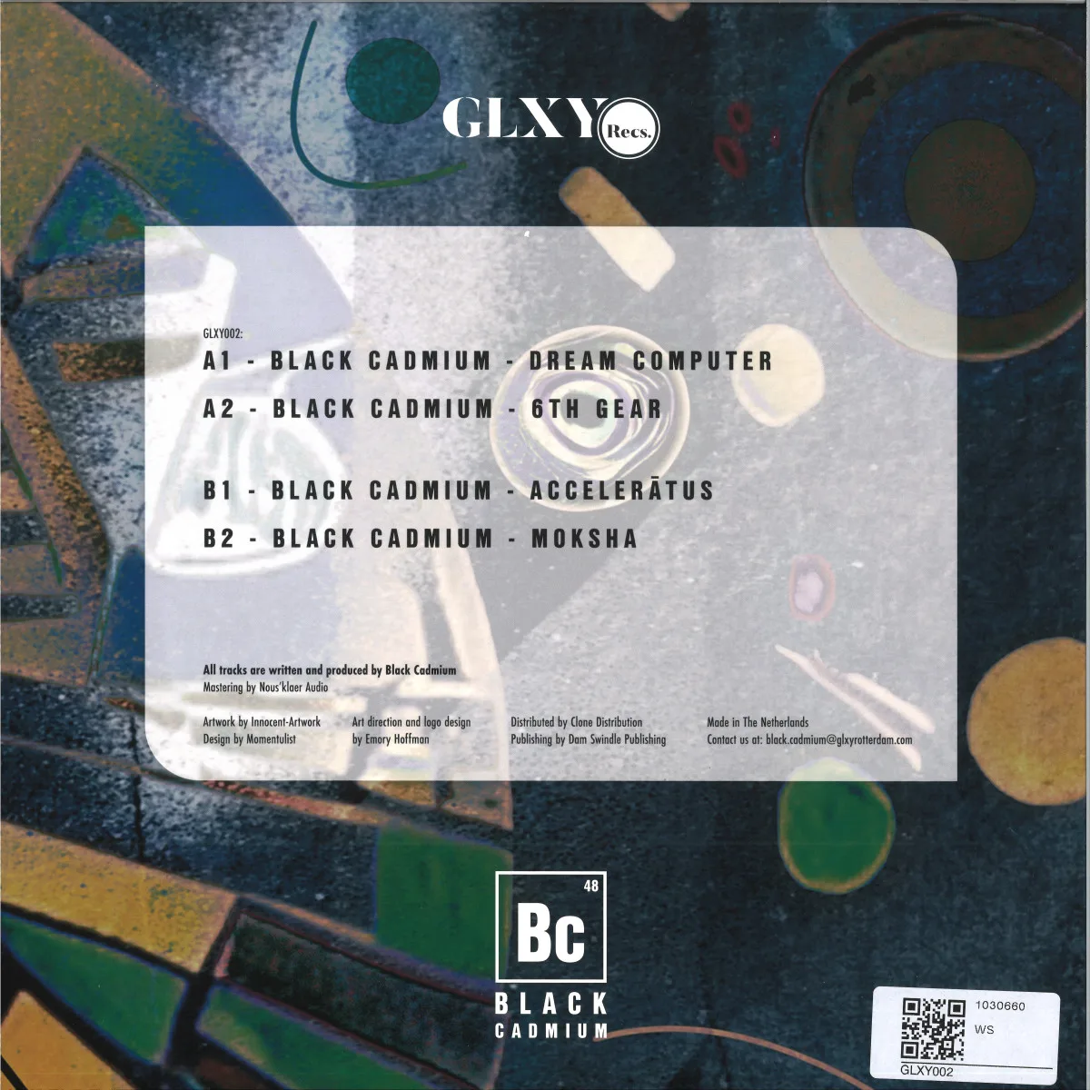 Back cover — Black Cadmium — Dream Computer EP