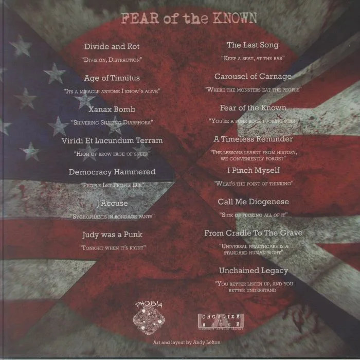 Обратная сторона обложки — FEAR OF THE KNOWN — The Last Song