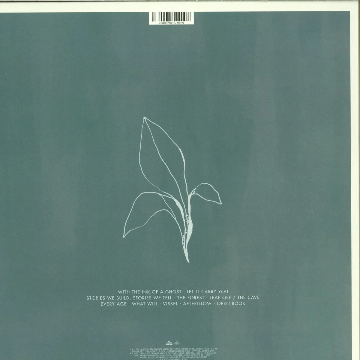 Back cover — José González — Vestiges & Claws