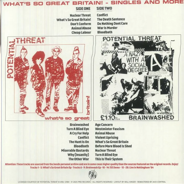 Обратная сторона обложки — POTENTIAL THREAT — What's So Great Britain