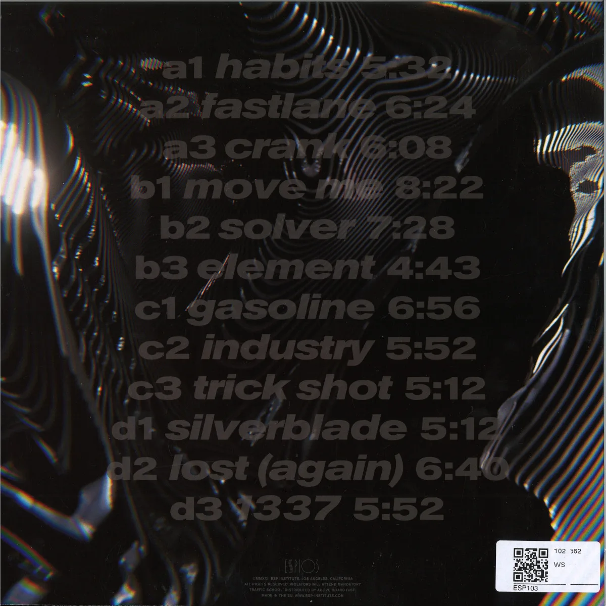 Back cover — Benedikt Frey — Fastlane LP 2x12"