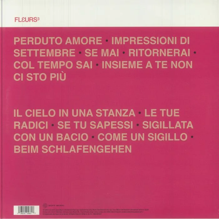 Обратная сторона обложки — Franco BATTIATO — Fleurs 3