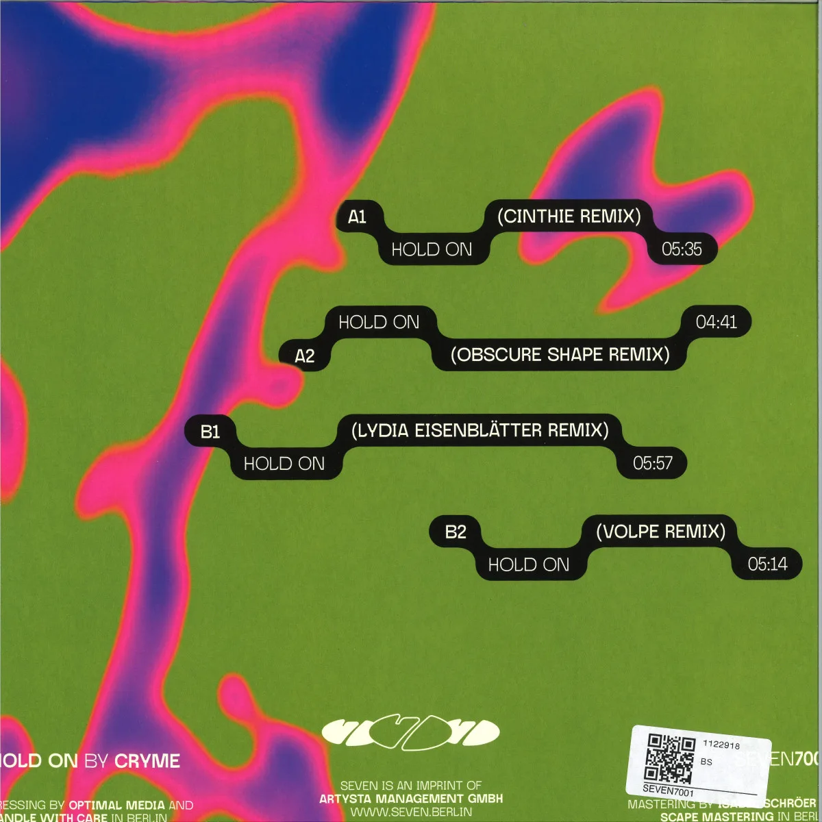 Back cover — Cryme — Hold On