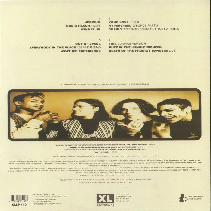 Back cover — The PRODIGY — Experience