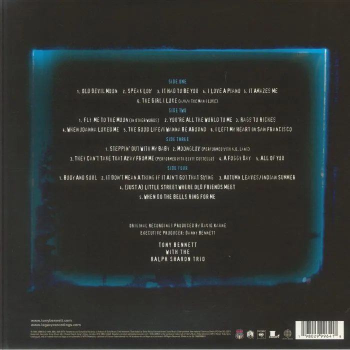 Back cover — Tony BENNETT — MTV Unplugged (Record Store Day RSD 2026)