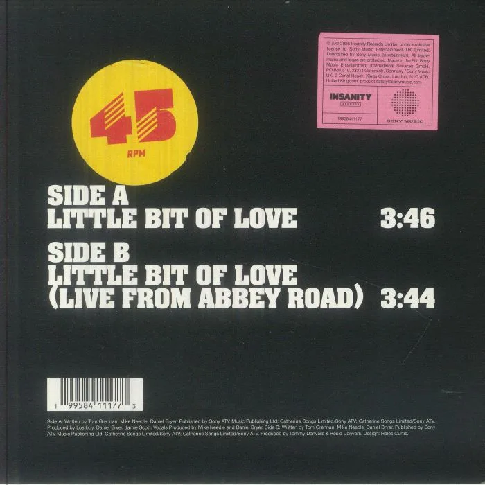 Обратная сторона обложки — Tom GRENNAN — Little Bit Of Love (5th Anniversary Edition) (Record Store Day RSD 2026)