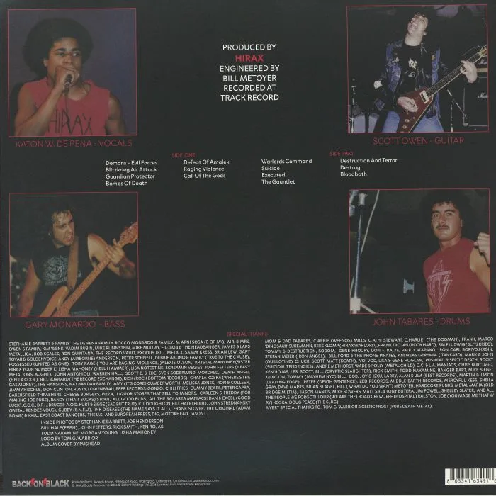 Обратная сторона обложки — HIRAX — Raging Violence