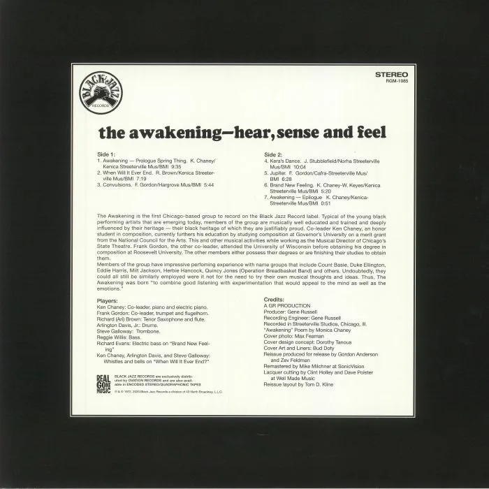 Обратная сторона обложки — The AWAKENING — Hear Sense & Feel (remastered)