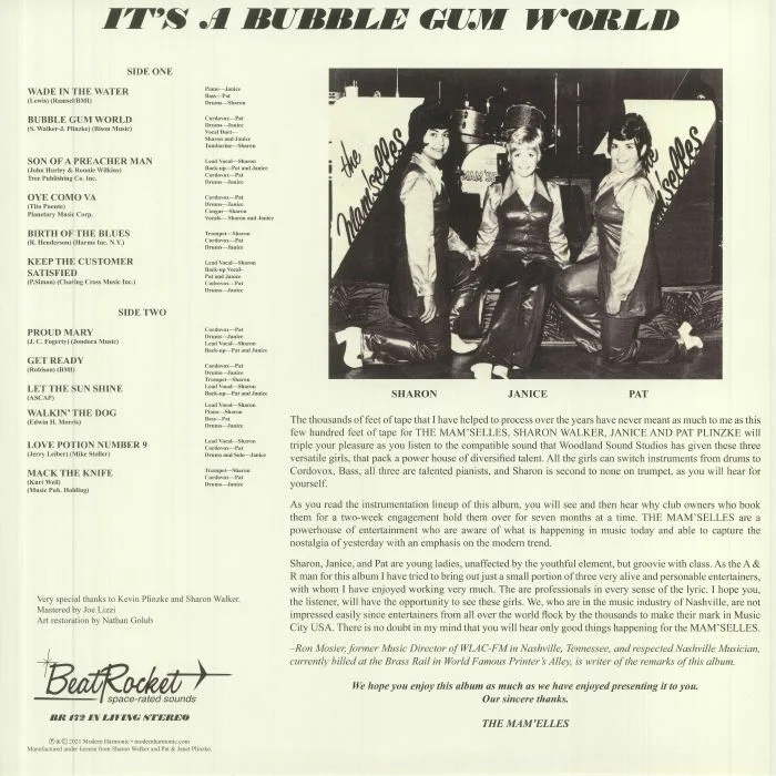 Back cover — The MAM'SELLES — It's A Bubble Gum World (reissue)