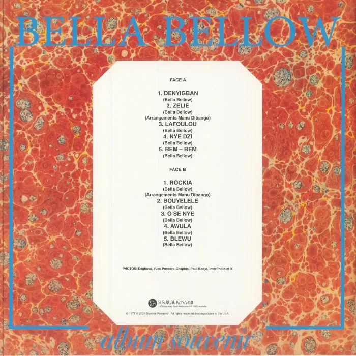 Back cover — Bella BELLOW — Album Souvenir (reissue)