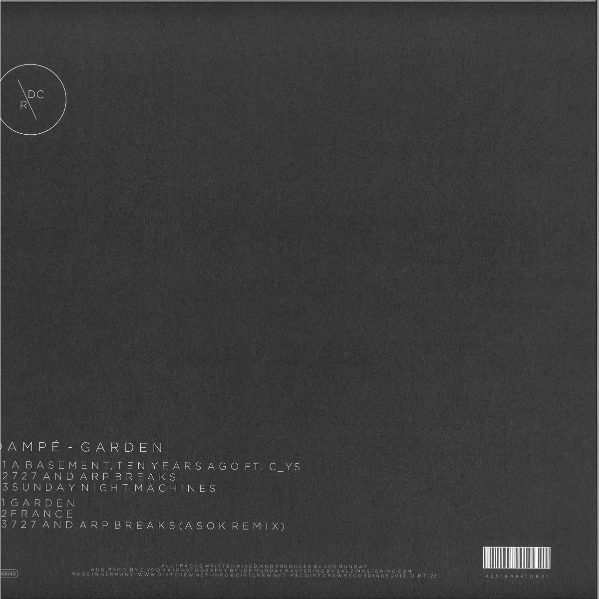 Back cover — Dampé — Garden