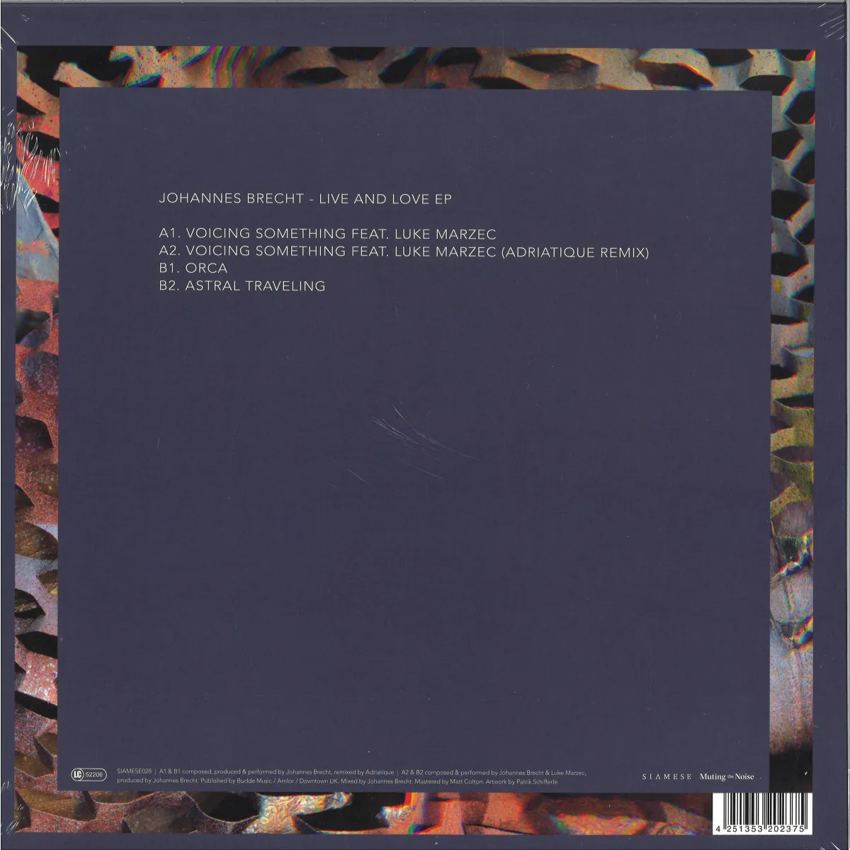 Back cover — Johannes Brecht — Live and Love EP