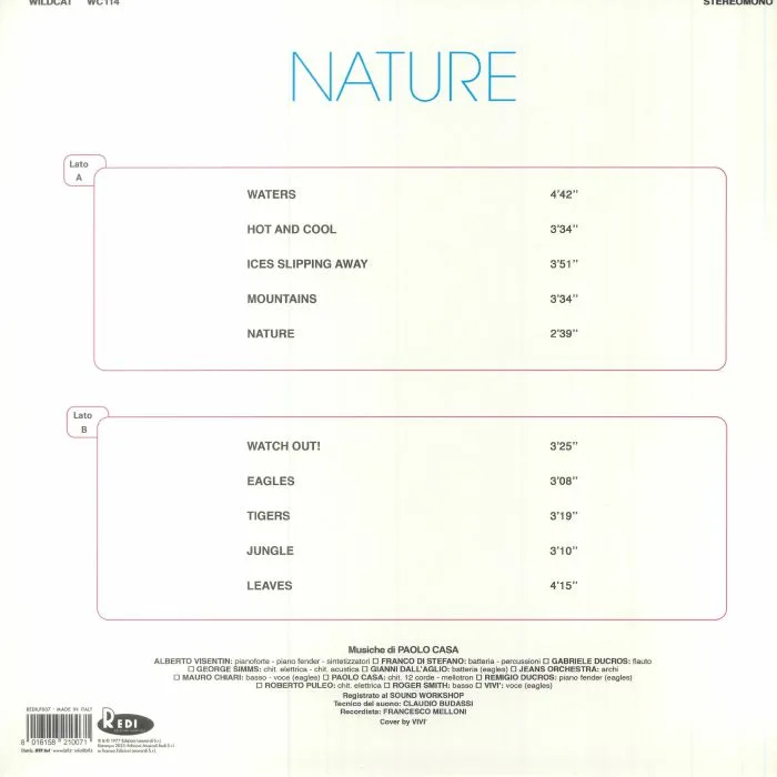 Back cover — PAOLO CASA — Nature