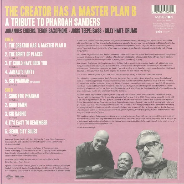 Back cover — Johannes ENDERS — The Creator Has A Masterplan B: A Tribute To Pharoah Sanders
